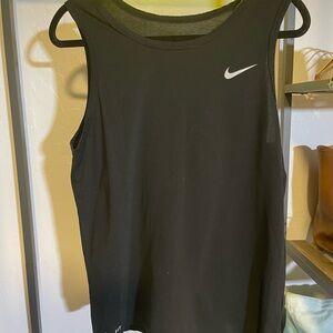 Nike Black Women's Athletic Tank Top with White Swoosh